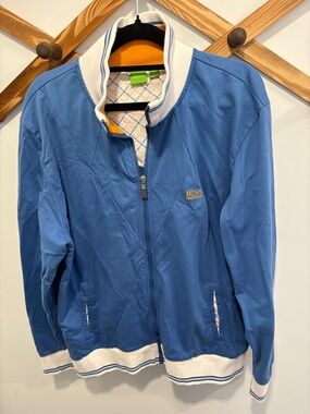 BOSS Hugo Boss Blue Zip-Front Track Jacket